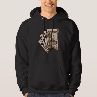 Retro Woestijn Zonsondergang Kaarten Gaan Niet Naa Hoodie