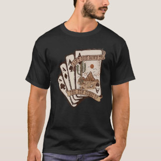 Retro Woestijn Zonsondergang Kaarten Gaan Niet Naa T-shirt