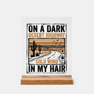 Retro woestijnsnelweg wind grafisch T-shirt ontwer Acryl Bord