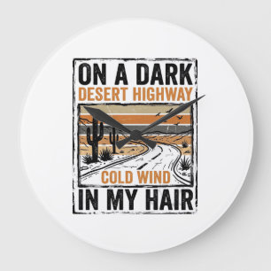 Retro woestijnsnelweg wind grafisch T-shirt ontwer Grote Klok
