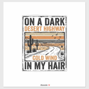 Retro woestijnsnelweg wind grafisch T-shirt ontwer Sticker
