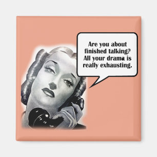 Retro Woman aan de telefoon, Drama Magneet