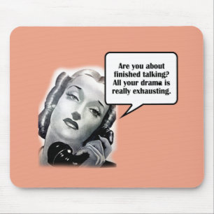 Retro Woman aan de telefoon, Drama Muismat