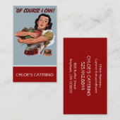 Retro Woman Caterer Visitekaartje (Voorkant / Achterkant)