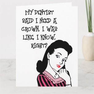 RETRO WOMAN FUNNY QUEEN BIRTHDAY CARDS KAART