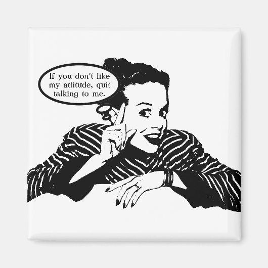 Retro Woman Humor Magneet (Voorkant)