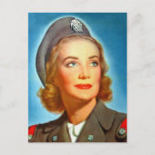 Retro Women Militaire Amerikaanse Nurse Corp Briefkaart (Voorkant)