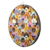 Retro Women of the World Pattern Dartbord (Voorkant Rechts)