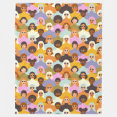 Retro Women of the World Pattern Fleece Deken (Voorkant)