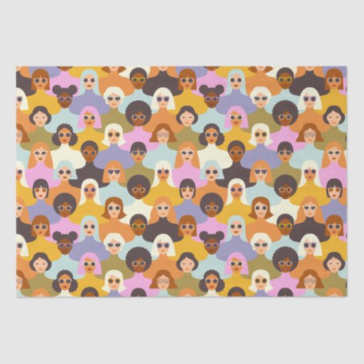 Retro Women of the World Pattern Tissuepapier (Voorkant)