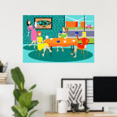 Retro Women's Weekly Kaart Game Poster (Thuiskantoor)