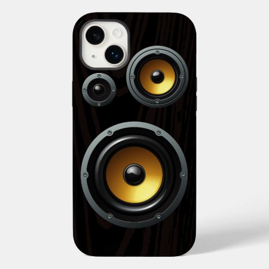 Retro Wood Grain Speaker Trio Case-Mate iPhone Case (Achterkant)