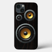 Retro Wood Grain Speaker Trio Case-Mate iPhone Case (Achterkant)