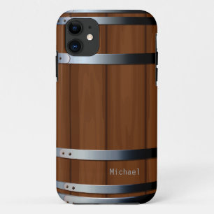 Retro Wooden Beer Barrel iPhone 11 Hoesje