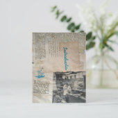 Retro Woodworking Intro Mixed Media Collage  Briefkaart (Staand voorkant)