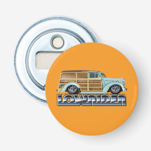 Retro Woody Lowrider Button Flesopener