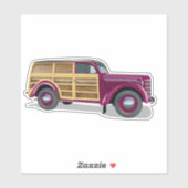 Retro woody wagon delivery truck sticker (Vel)