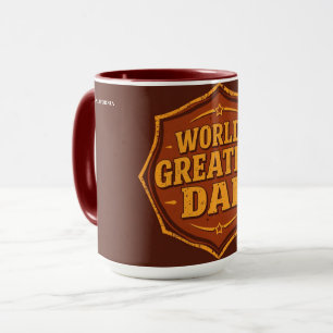 Retro World's Greatest Dad Badge Mok Aanpasbaar