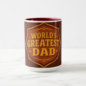 Retro World's Greatest Dad Badge Mug | Customizabl (Centre)