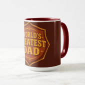 Retro World's Greatest Dad Badge Mug | Customizabl (Devant droit)