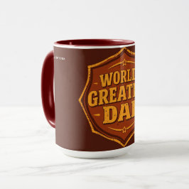 Retro World's Greatest Dad Badge Mug | Customizabl Mok