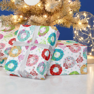 Retro Wrearies - Blauwgroen Starsburst - Kerstmis Cadeaupapier