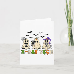 Retro X-ray Tech Halloween Ghost Radiology Ghost R Kaart