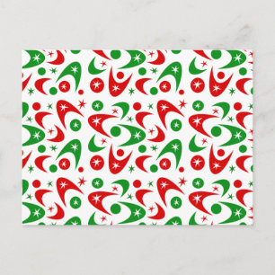 Retro Xmas Boomerangs Feestdagenkaart