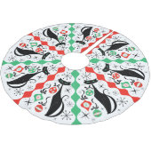 Retro Xmas Cat Stripe Tree Rok Kerstboom Rok (Gekanteld)