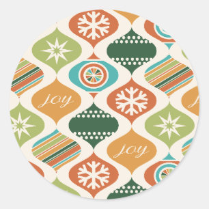 Retro Xmas Gember & Specerijen Ronde Sticker