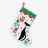 Retro Xmas kattennaam 2-zijdig Kleine Kerstsok (Voorkant (Hangend))