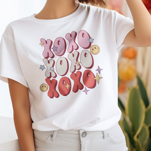 Retro XOXO Happy Valentijnsdag T-shirt