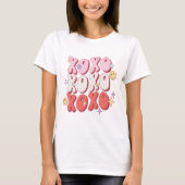 Retro XOXO Happy Valentijnsdag T-shirt (Voorkant)