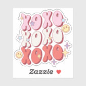 Retro XOXO Happy Valentijnsdag Vinyl Sticker (Vel)
