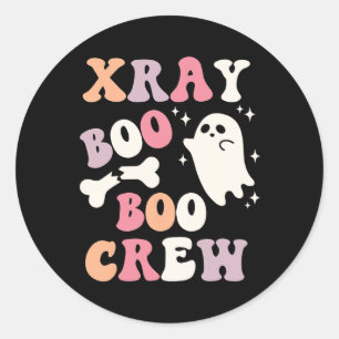 Retro Xray Boo Boo Crew Ghost X-ray Technician Hal Ronde Sticker