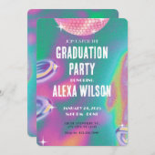 Retro y2k afstudeerfeest kaart (Voorkant / Achterkant)