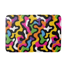 Retro y2k Esthetische Funky Swirls Kleurrijk Abstr Badmat