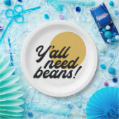 Retro 'Y all need Beans' Bean Protocol Papieren Bordje (Feest)