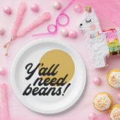 Retro 'Y all need Beans' Bean Protocol Papieren Bordje (Feest)