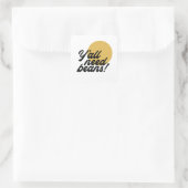 Retro 'Y'all need Beans' Bean Protocol Button Vierkante Sticker (Tas)