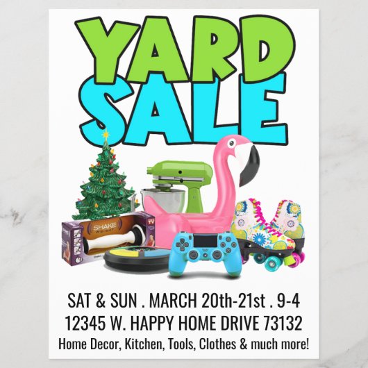 Retro Yard Sale Flyer (Voorkant)