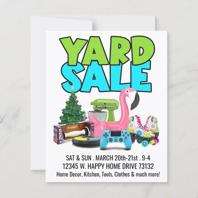 Retro Yard Sale Postcaed (Voorkant)