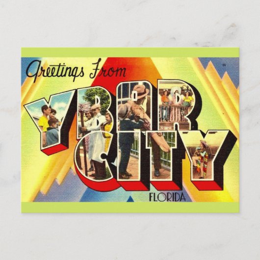 Retro Ybor City-ansichtkaart Briefkaart (Voorkant)