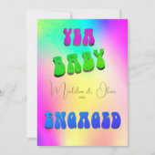 Retro Yea Baby Colorful Fiançailles Invitation (Devant)