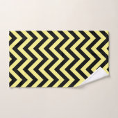 Retro Yellow Black Stripes Art Déco (Serviette à main)