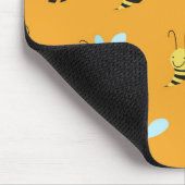 Retro Yellow Bumble Bee Pattern Muismat (Hoek)