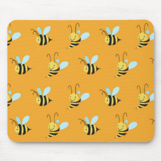 Retro Yellow Bumble Bee Pattern Muismat