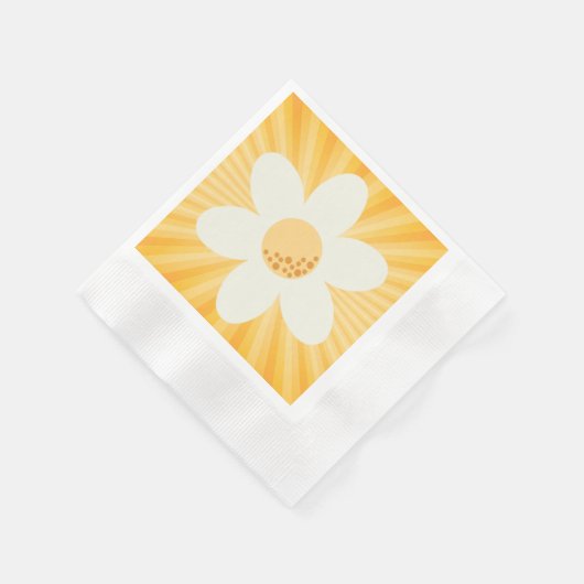 Retro Yellow Daisy Party servetten | Groovy Boho F