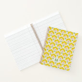 Retro Yellow Flower Garden Pattern Notitieboek (Binnen)