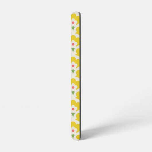 Retro Yellow Flower Garden Pattern Samsung Galaxy Hoesje (Linkerkant)